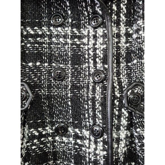 IZ BYER Women's Double Breasted White/ Black Pea Coat Size XL - Picture 2 of 10